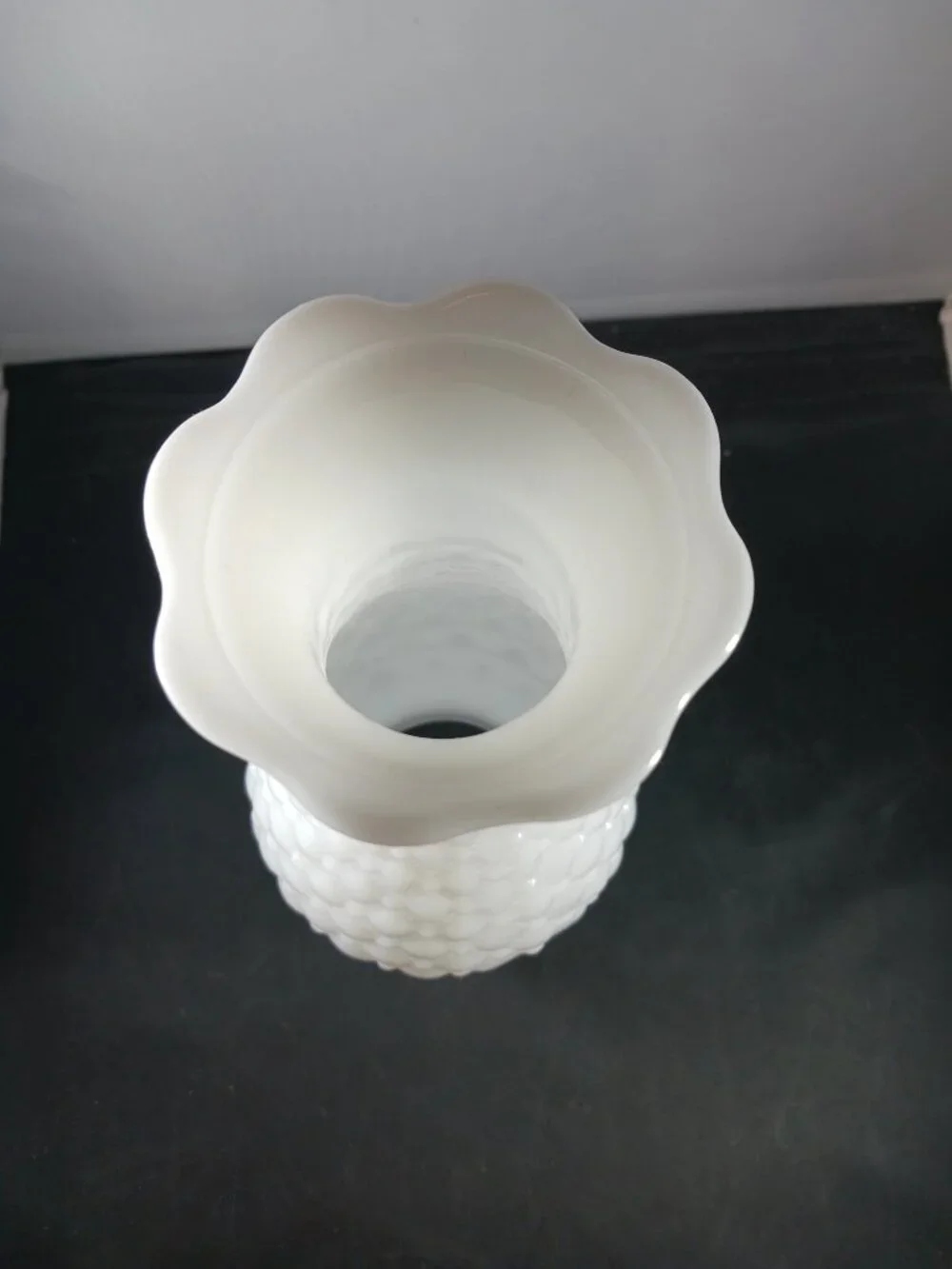 Milk Glass Lamp Shade Quilted Hurricane 10